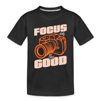Photographer Focus On The Good Photograph Camera - Kinder Premium Bio T-Shirt - Schwarz - Vorne