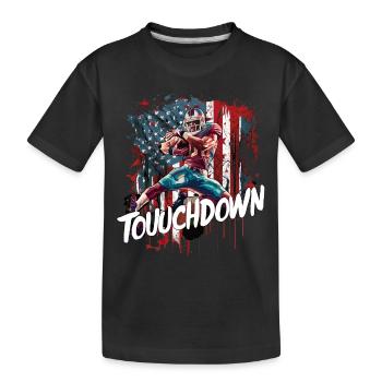 Touchdown Football Spieler Amerikanische Flagge - Kinder Premium Bio T-Shirt - Schwarz - Vorne