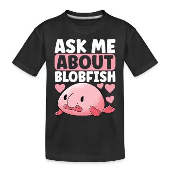 Poisson blob mignon poisson laid - T-shirt bio Premium Enfant - noir - Devant