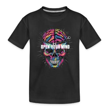 Open Your Mind für einen Unternehmer und Student - Kinder Premium Bio T-Shirt - Schwarz - Vorne