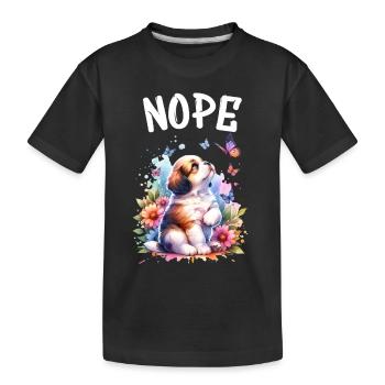 Hund Lustiger Spruch Nope für Hundeliebhaber - Kinder Premium Bio T-Shirt - Schwarz - Vorne