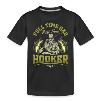 Papa à temps plein Prostituées à temps partiel - T-shirt bio Premium Enfant - noir - Devant