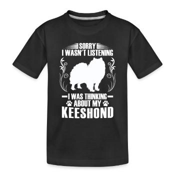 Je pensais à Wolfspitz Keeshond - T-shirt bio Premium Enfant - noir - Devant