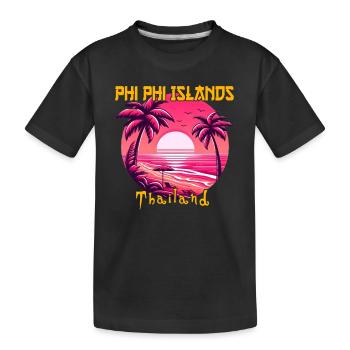 Coucher de soleil sur les îles Phi Phi - T-shirt bio Premium Enfant - noir - Devant