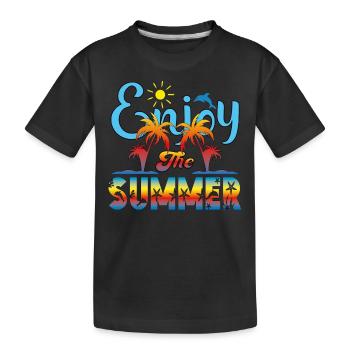 Profitez de l’été. Voyage, Vacances, Divertissement, Loisirs, - T-shirt bio Premium Enfant - noir - Devant