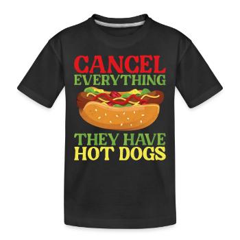 Hot Dog Adulte Annuler Tout - T-shirt bio Premium Enfant - noir - Devant