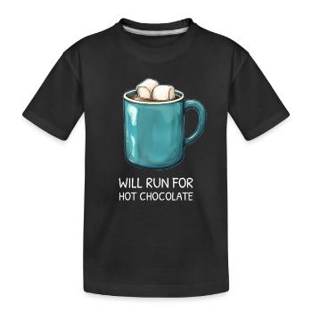 Je vais courir pour un chocolat chaud - T-shirt bio Premium Enfant - noir - Devant