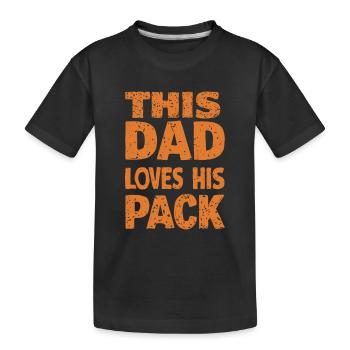 This Dad Liebt Sein Rudel - Kinder Premium Bio T-Shirt - Schwarz - Vorne