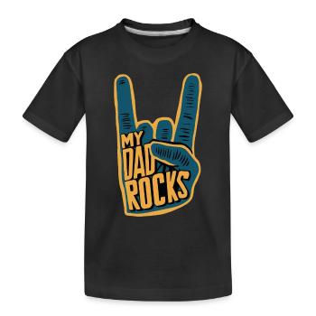Graphique de signe de la main de My Daddy Rocks - T-shirt bio Premium Enfant - noir - Devant