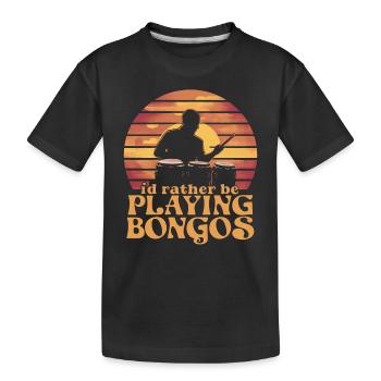 Bongo Musik Geschenk - Kinder Premium Bio T-Shirt - Schwarz - Vorne