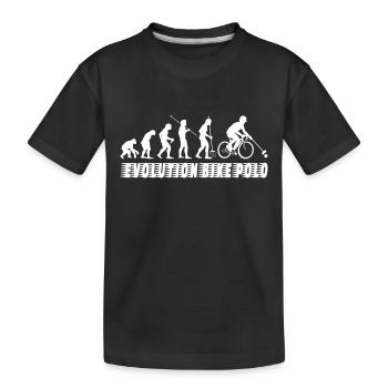 Fahrrad Rad-Polo Radfahrer Zyklus Evolution Bike - Kinder Premium Bio T-Shirt - Schwarz - Vorne