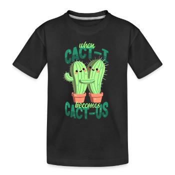 Cacti in love - Kids' Premium Organic T-Shirt - black - Front