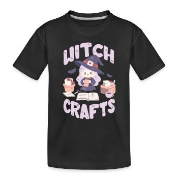 La sorcellerie, c’est quand la sorcière bricole - T-shirt bio Premium Enfant - noir - Devant