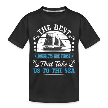 Die besten Reisen sind die, die uns in den Nahen Osten führen - Kinder Premium Bio T-Shirt - Schwarz - Vorne