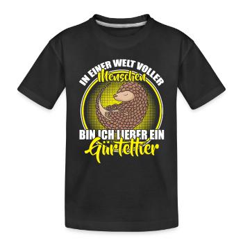 Je préfère être un tatou, un tatou géant - T-shirt bio Premium Enfant - noir - Devant