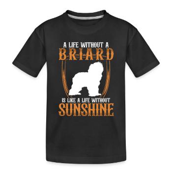 Leben ohne Briard Berger de Brie - Kinder Premium Bio T-Shirt - Schwarz - Vorne