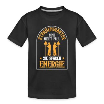 Les agents d’entretien des routes ne sont pas des paresseux : les travailleurs de l’entretien des autoroutes - T-shirt bio Premium Enfant - noir - Devant