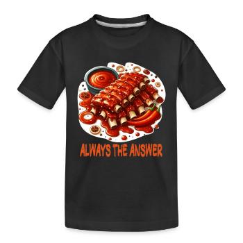 Leckere Barbecue Spareribs - Kinder Premium Bio T-Shirt - Schwarz - Vorne
