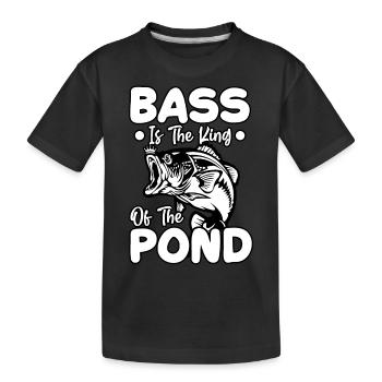 Barsch ist der König des Teichs - Kinder Premium Bio T-Shirt - Schwarz - Vorne