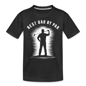 Bester Papa Durchschnitt Golfer Silhouette - Kinder Premium Bio T-Shirt - Schwarz - Vorne