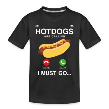 Hot Dog Adulte Téléphone Affichage Chaud - T-shirt bio Premium Enfant - noir - Devant
