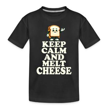 Restez calme et faites fondre le motif amusant du fromage - T-shirt bio Premium Enfant - noir - Devant
