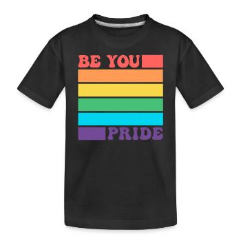 Sei du LGBTQ Schwul Lesbisch Pride Verbündeter Regenbogenflagge - Kinder Premium Bio T-Shirt - Schwarz - Vorne