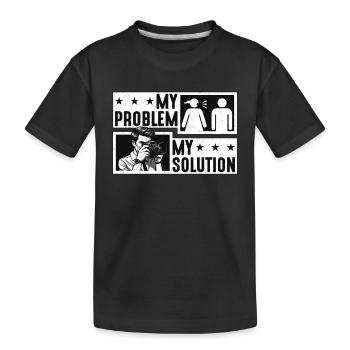 Photographe Mon problème Mon Pictogramme Papa Caméraman - T-shirt bio Premium Enfant - noir - Devant