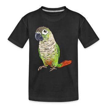 Molinasittich Papagei Vogel Sittich - Kinder Premium Bio T-Shirt - Schwarz - Vorne