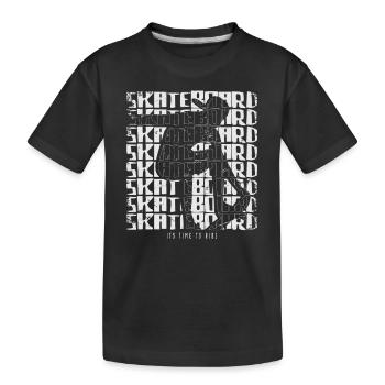 Skateboard Skater Skaten - Kinder Premium Bio T-Shirt - Schwarz - Vorne