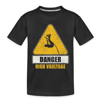 Stabhochspringer-Geschenk - Kinder Premium Bio T-Shirt - Schwarz - Vorne