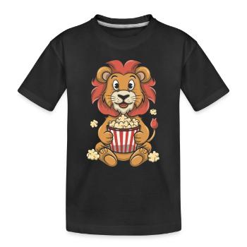 Soirée cinéma Popcorn Lion - T-shirt bio Premium Enfant - noir - Devant