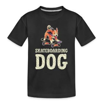Skateboarding Dog für einen Skater - Kinder Premium Bio T-Shirt - Schwarz - Vorne