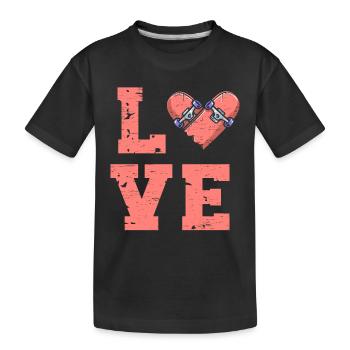Ich liebe Skateboard für einen Skater - Kinder Premium Bio T-Shirt - Schwarz - Vorne