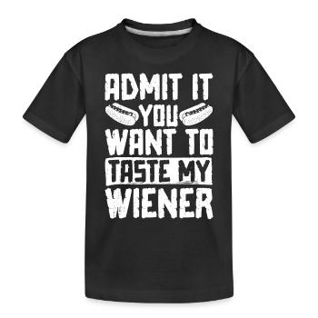 Hot Dog Adulte Humour Jeu de mots Coquin - T-shirt bio Premium Enfant - noir - Devant