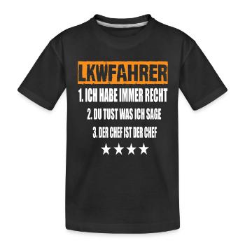 Truck driver - Kids' Premium Organic T-Shirt - black - Front