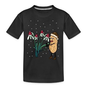 Peanut Spring Snow Garden Flowers Frost - Kids' Premium Organic T-Shirt - black - Front