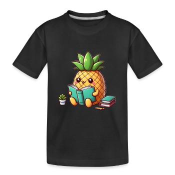 Lire l’ananas - T-shirt bio Premium Enfant - noir - Devant