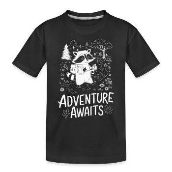L’AVENTURE VOUS ATTEND - T-shirt bio Premium Enfant - noir - Devant