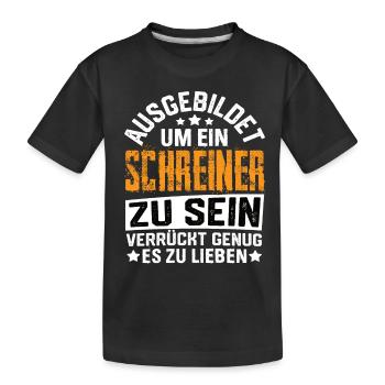 Carpenter, Woodworker, Carpentry, Wood Crafts - Kids' Premium Organic T-Shirt - black - Front