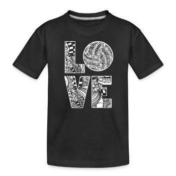 Volleyball-MAMA Volleyball Ball Volleyballer - Kinder Premium Bio T-Shirt - Schwarz - Vorne