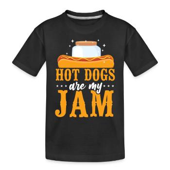 Hot Dog Adult Girl Hot Dogs Are My - Kids' Premium Organic T-Shirt - black - Front