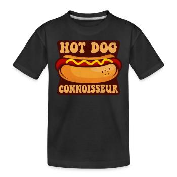 Hot Dog Adulte Connaisseur de hot-dogs - T-shirt bio Premium Enfant - noir - Devant