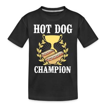 Hot-dog Adulte Manger des hot-dogs - T-shirt bio Premium Enfant - noir - Devant