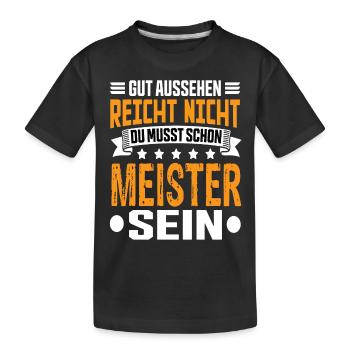 Master - Kids' Premium Organic T-Shirt - black - Front