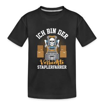 Gabelstaplerfahrer Staplerschein Lager - Kinder Premium Bio T-Shirt - Schwarz - Vorne