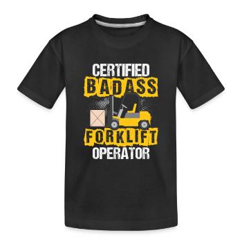 Conducteur de chariot élévateur certifié Badass - T-shirt bio Premium Enfant - noir - Devant