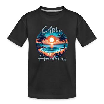 Coucher de soleil à Utila, Honduras - T-shirt bio Premium Enfant - noir - Devant