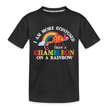 Ich Bin Verwirrter Als Ein Chamäleon - Kinder Premium Bio T-Shirt - Schwarz - Vorne