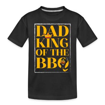 Papa König des Grillens - Kinder Premium Bio T-Shirt - Schwarz - Vorne